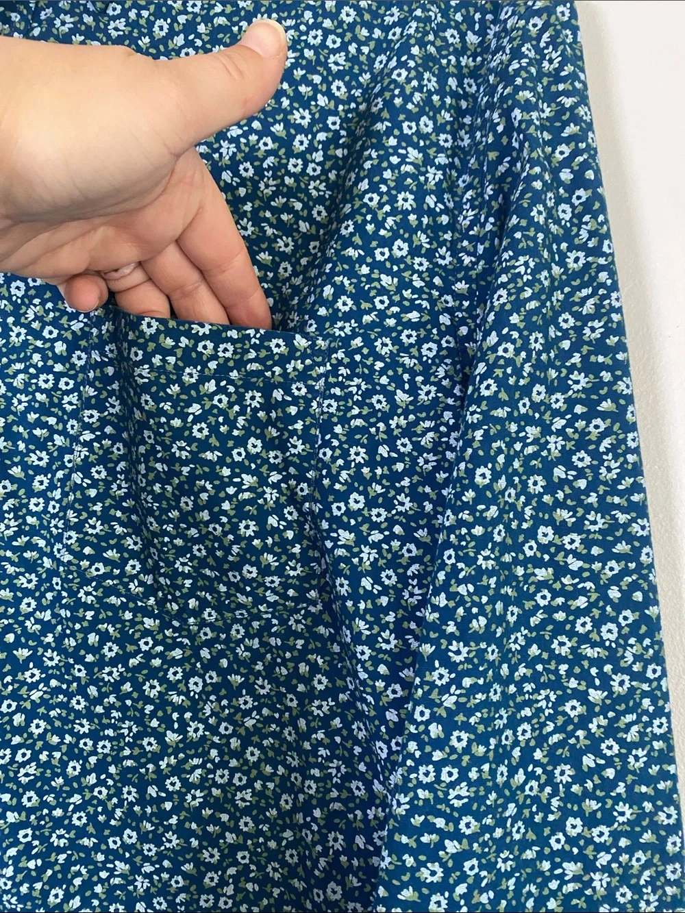 J Crew Slim Fit Flex Washed Shirt Mens Large Blue Floral Long Sleeve Button Down